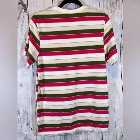 The Nike Tee Shirt Pink White Striped Embroidered Swoosh Small - Picture 5 of 5